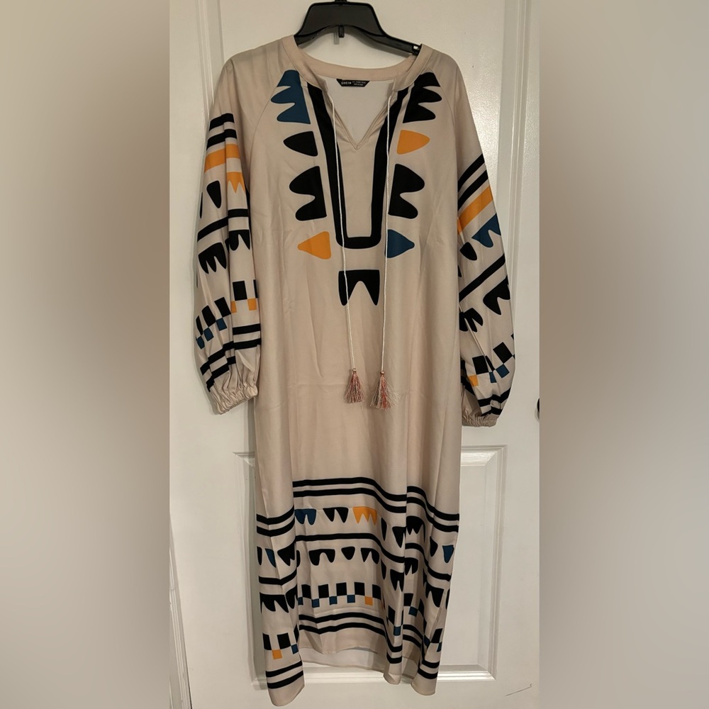Tribal Print Long Sleeve Dress